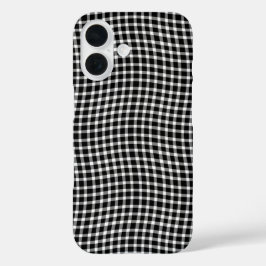 黒と白のチェック柄 シームレス パターン iPhone 16ケース
