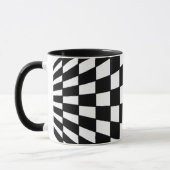 黒と白のチェック柄 マグカップ (左)