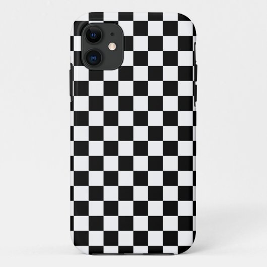 黒と白のチェック柄 Case-Mate iPhoneケース (裏面)