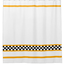 黒と白のチェック シャワーカーテン