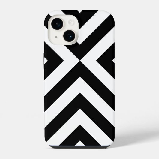 黒と白のチェブロン iPhoneケース (裏面)