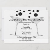 黒と白のチャパーニュ年始の招待状 招待状 (裏面)