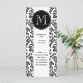 黒と白のチョークボードダマスクパターン プログラム (スタンド正面)