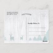 黒と白のチョークボード ホリー メリークリスマス パーティー ポストカード (裏面)