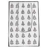 黒と白のツリー抱き枕（黒の辺） ミディアムペーパーバッグ (裏面)