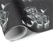 黒と白のテディベア ラッピングペーパー (ロールコーナー)