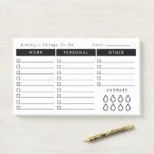 黒と白のデイリーオーガナイザーto Doリスト – ハイドレート ポストイット (デスク)