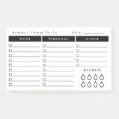 黒と白のデイリーオーガナイザーto Doリスト – ハイドレート ポストイット (正面)