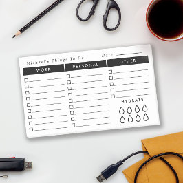 黒と白のデイリーオーガナイザーto Doリスト – ハイドレート ポストイット