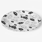 黒と白のトカゲ ペーパープレート (アングル)