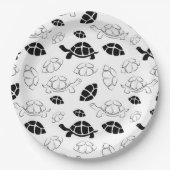 黒と白のトカゲ ペーパープレート (正面)