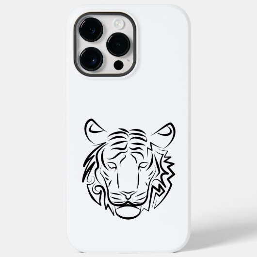 黒と白のトライバルタイガー Case-Mate iPhoneケース (裏面)