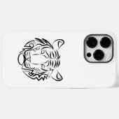 黒と白のトライバルタイガー Case-Mate iPhoneケース (裏面 (横))