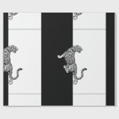 黒と白のトラ ラッピングペーパー (フラット)