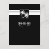 黒と白のトロピカルパモダンーム保存日 案内ポストカード (正面)