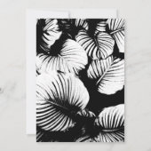 黒と白のトロピカルパームの結婚式の披露宴 招待状 (裏面)