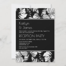 黒と白のトロピカルパームの結婚式の披露宴