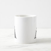 黒と白のドットモノグラム コーヒーマグカップ (中央)