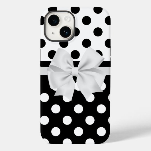 黒と白のドット柄 Case-Mate iPhoneケース iPhone 14ケース (裏面)