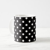 黒と白のドット模様 コーヒーマグカップ (正面左)