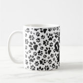 黒と白のドット 犬の足 コーヒーマグ コーヒーマグカップ (左)
