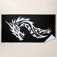 黒と白のドラゴンの部族シルエット
