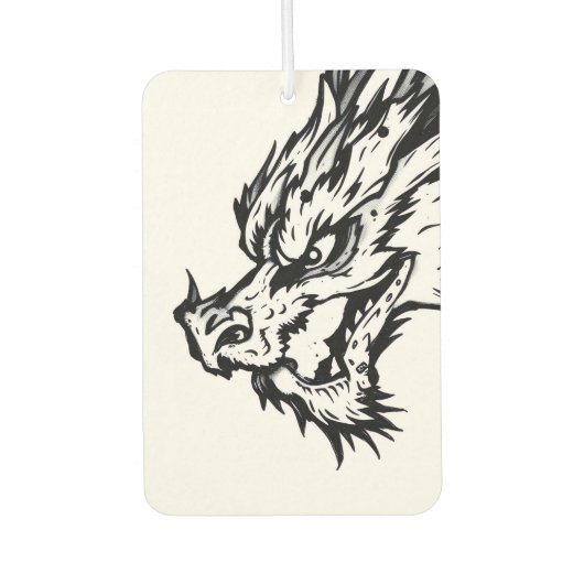 黒と白のドラゴン カーエアーフレッシュナー (正面)