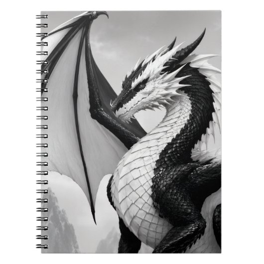 黒と白のドラゴン ノートブック (正面)