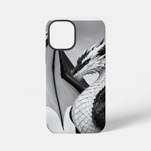 黒と白のドラゴン iPhoneケース (裏面)