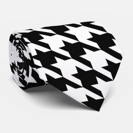 黒と白のネク千鳥格子のタイ ネクタイ (ロール)