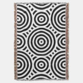 黒と白のネストされた放射状パターン スローブランケット (正面縦)