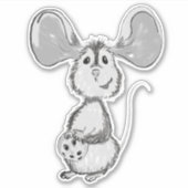 黒と白のネズミとクッキー シール (正面)