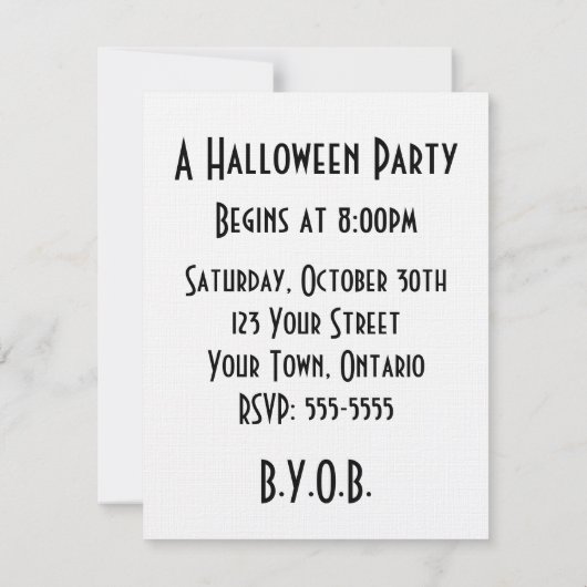 黒と白のネバーモアレイヴンシルエット 招待状