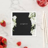 黒と白のハイドランジア ブライダルシャワー スタンダードカクテルナプキン (インサイチュ)