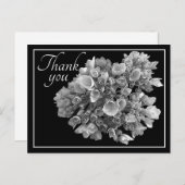 黒と白のハイドレンジアの花束　ありがとう ポストカード (正面/裏面)