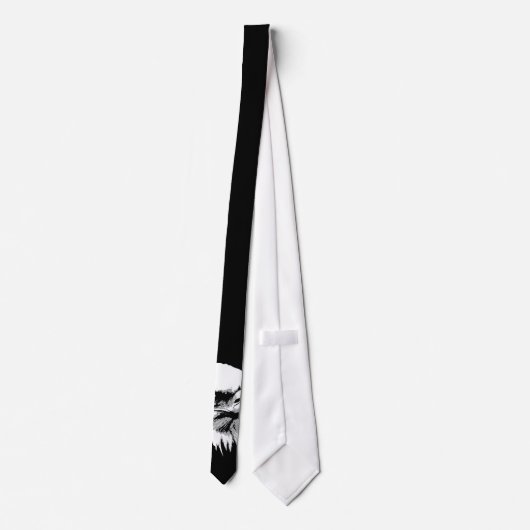 黒と白のハゲのアメリカン・イーグル・ネックタイ ネクタイ (裏面)