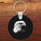 黒と白のハゲワシ キーホルダー (正面)