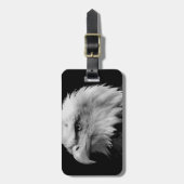 黒と白のハゲワシ ラゲッジタグ (正面縦)
