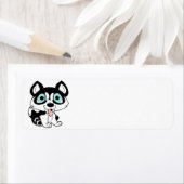 黒と白のハシ色の漫画 ラベル (インサイチュ)