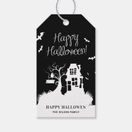 黒と白のハロウィンパーティー ギフトタグ