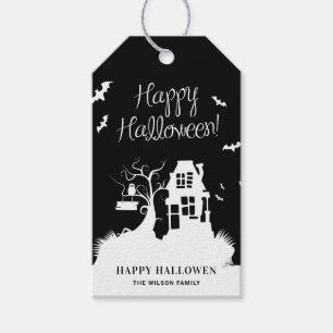 黒と白のハロウィンパーティー ギフトタグ