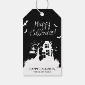 黒と白のハロウィンパーティー ギフトタグ (裏面)
