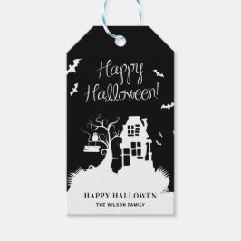 黒と白のハロウィンパーティー ギフトタグ