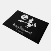 黒と白のハロウィーンの魔法使い ドアマット (アングル)