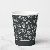 黒と白のハロウィーンスケルトンハンドパターン 紙コップ (裏面)