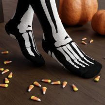 黒と白のハロウィーン骸骨の足 怖い