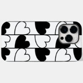 黒と白のハートのストライプ柄 Case-Mate iPhoneケース (裏面 (横))