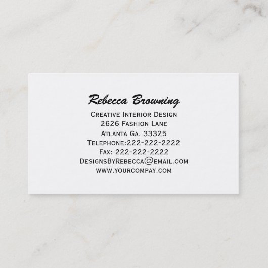 黒と白のハート名刺 名刺 (裏面)