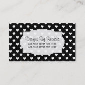 黒と白のハート名刺 名刺 (正面)