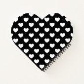 黒と白のハート ノートブック (裏面)